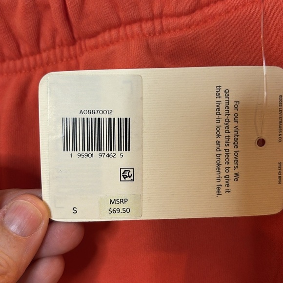 NWT LEVI’s women’s Orange Jogger Sweatpants size small 100% cotton - Picture 4 of 10